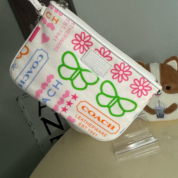 Coach White Patent Butterfly and Floral Wristlet - Picture 8 of 8